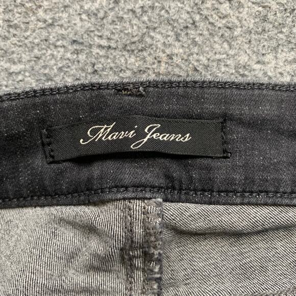 Mavi Jeans Womens 27 Faded Black Denim Whiskered Stretch Fringe Hem Cropped - Picture 6 of 12